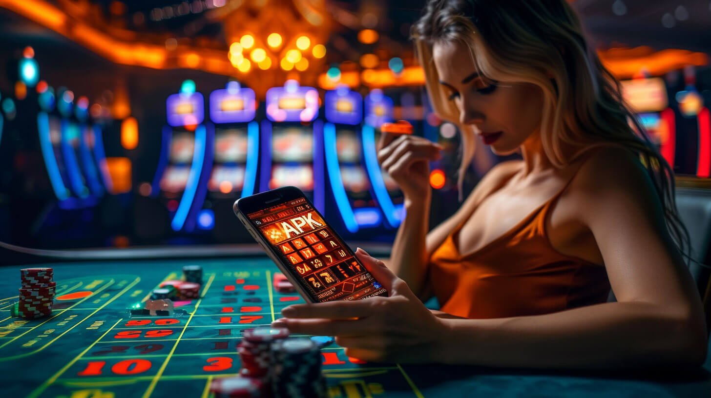 Suasana meja kasino premium malam hari